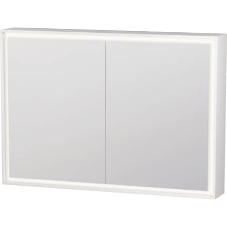 Duravit L-Cube Mirror Cabinets, 39 3/8 X6 1/8 X27 1/2  White, Light Field, Hinge Position: Left & Right LC7552000006000